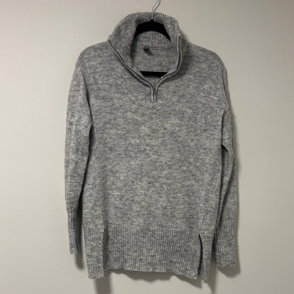 Culture Grey Zip-Up Sweater oversized XS - Picture 2 of 8